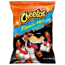 Cheetos Cheese Flavored Snacks, Puffs, Flamin' Hot Flavored, 8 oz (226.8 g)