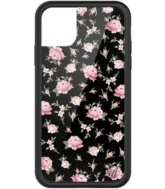Wildflower Black and Pink Floral iPhone Case