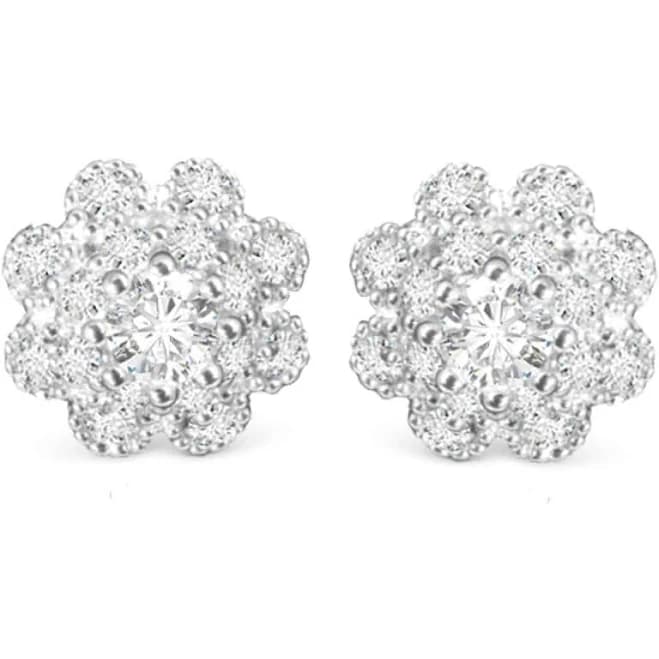CZ Flower Stud in Silver