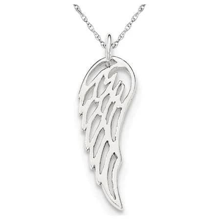 Gem and Harmony Women's Sterling Silver Angel Wing Pendant Necklace