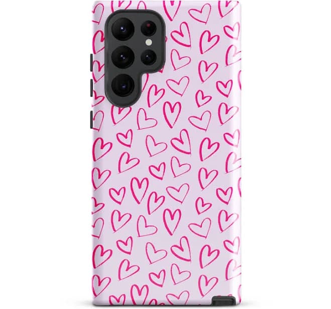 Pink Heart Samsung Galaxy Case – Cute Aesthetic Tough Cover