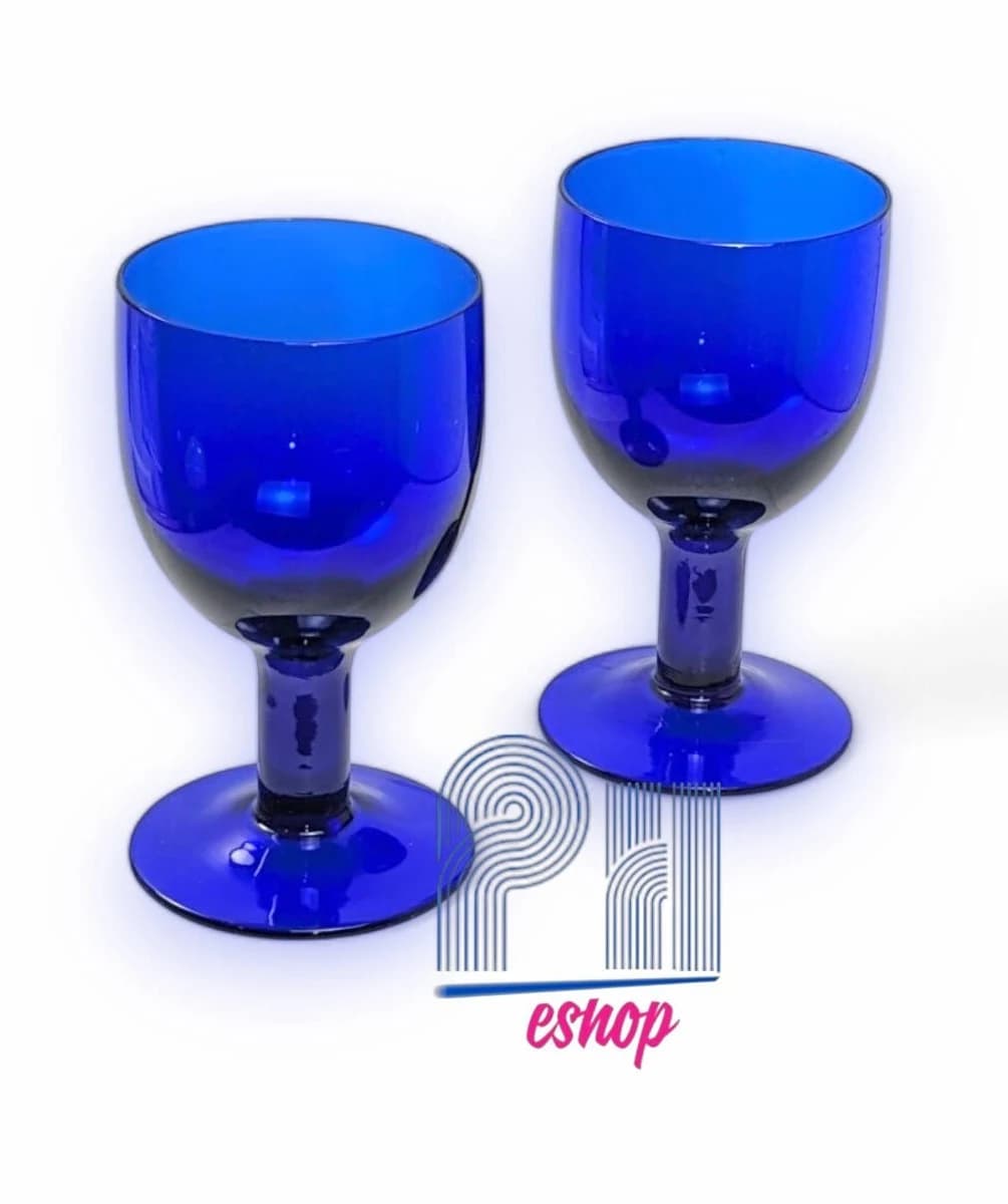 Cobalt Blue Glass Water Goblets (Set of 6)