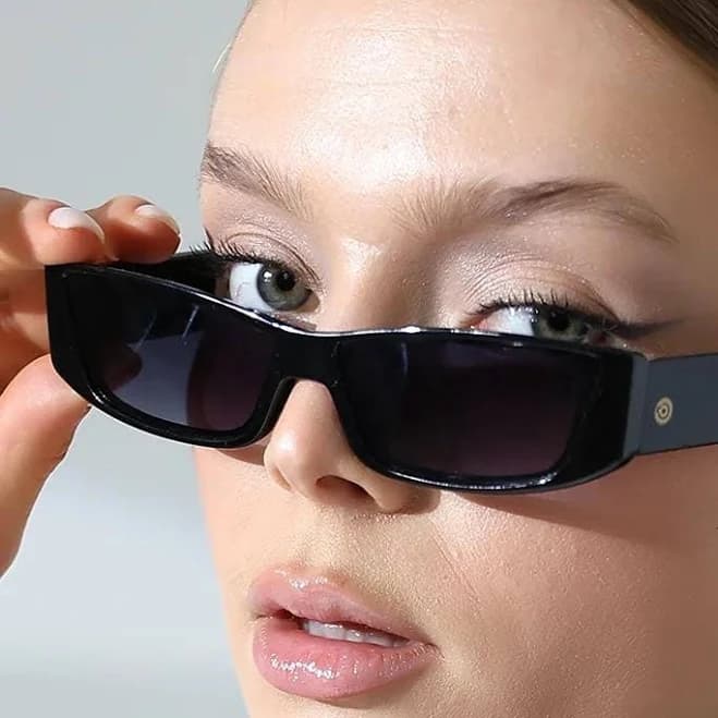 90s Retro Y2k Slim Rectangle Sunglasses