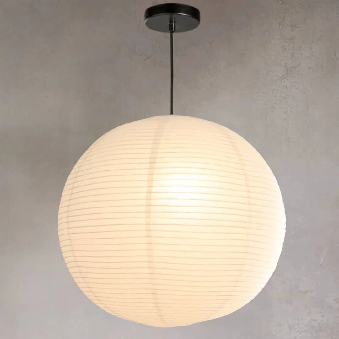 Nogy Japanese Style Lantern Off White Round Paper Pendant