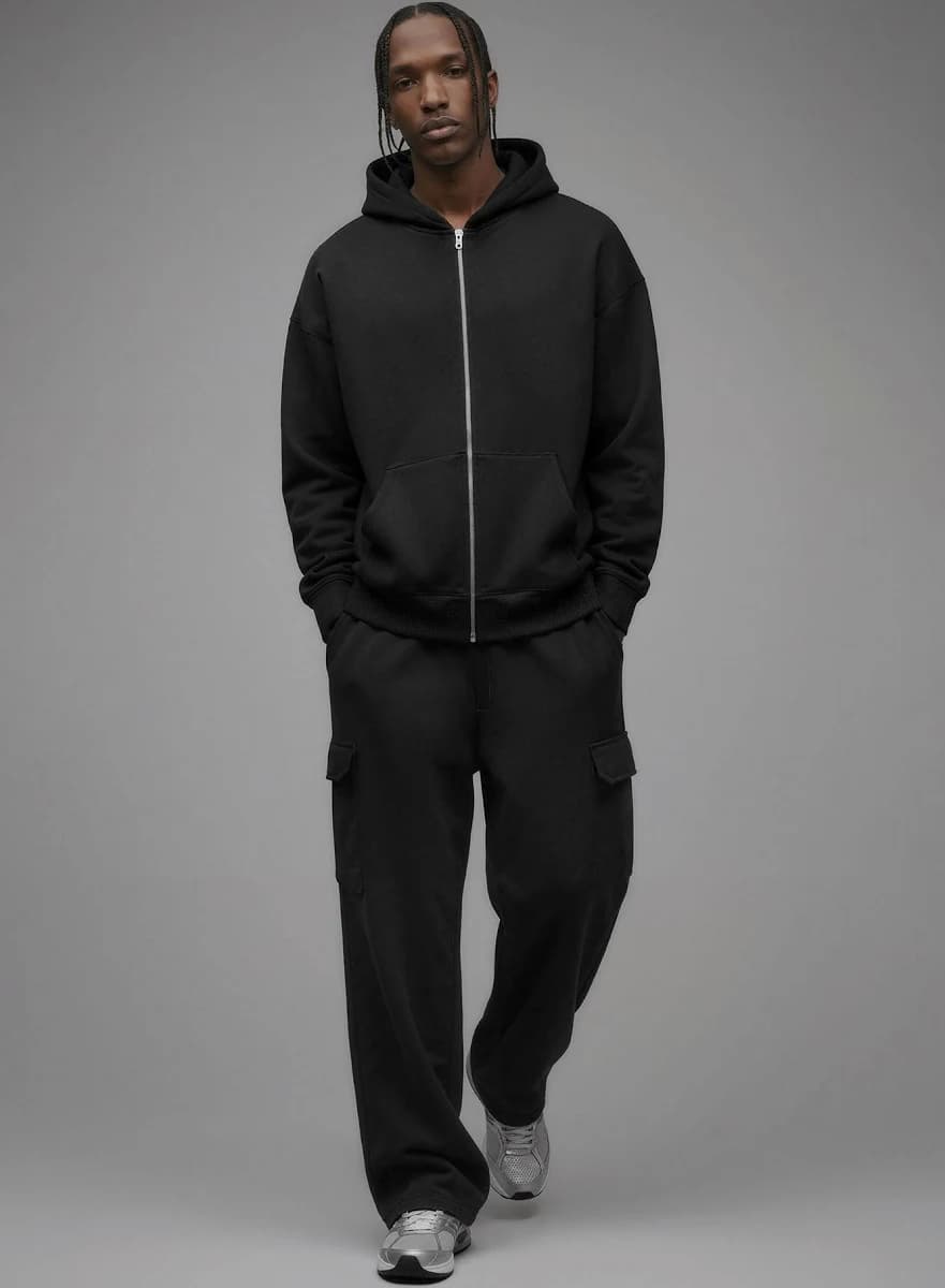 Fashion Nova Men's 410 Oversized Zip Hoodie