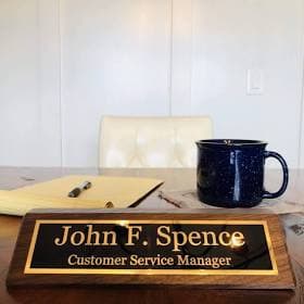 Personalized Walnut Business Desk Name Plate
