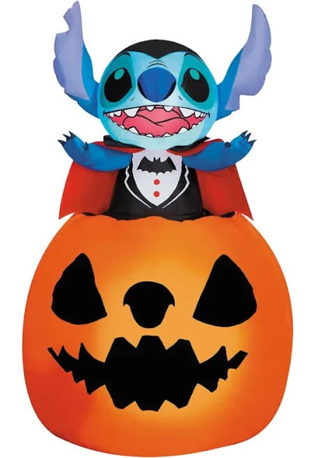 Disney 5 Ft. Airblown Inflatable Animated Lilo & Stitch Vampire Stitch with Jack-
