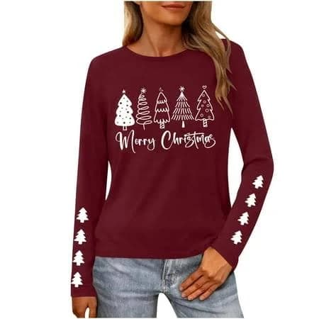 Women's Long Sleeve Merry Christmas T-Shirt