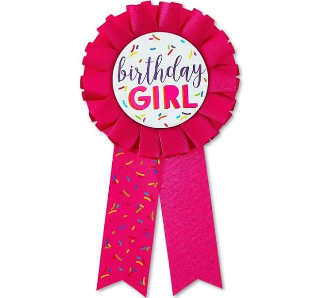 Way to Celebrate Pink Birthday Girl Award Badge