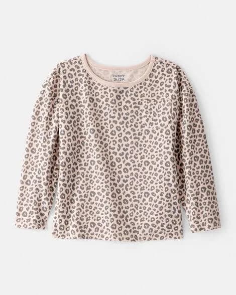 Carter's Toddler Girls Girl Leopard Print Long-Sleeve Top
