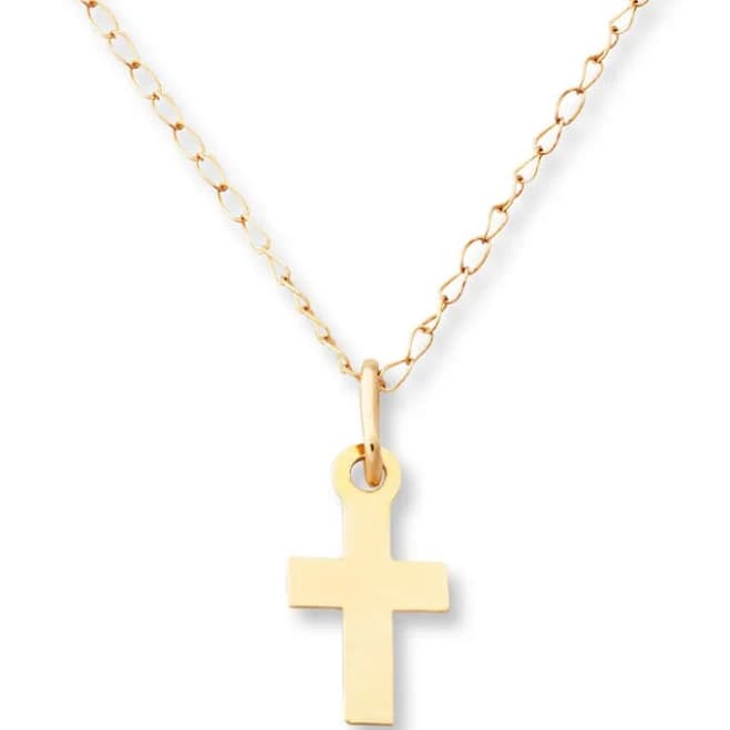 14K Yellow Gold Cross Necklace for Children