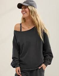Aerie Alumni Off The Shoulder Sweatshirt | Aerie