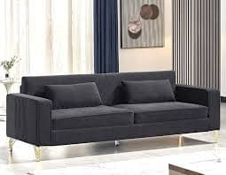 Amazon.com: Container Furniture Direct Aesthetic 85.8" Velvet Sofas for Living Room, 3 Seater Couch with Classic Modern Appeal and Luxurious Soft Comfort, Easy to Maintain, Black : Home & Kitchen