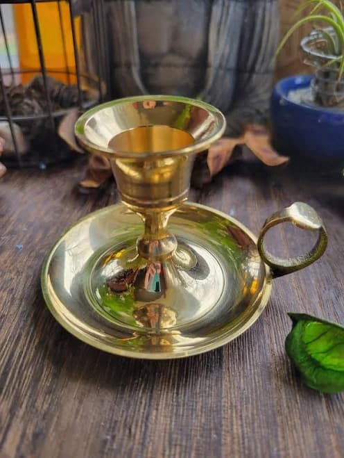 Brass Chambersticktaper Candle Holder