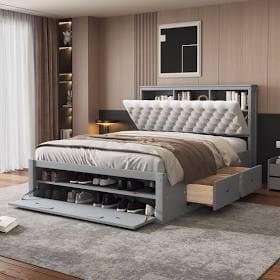 Euroco Queen Platform Bed