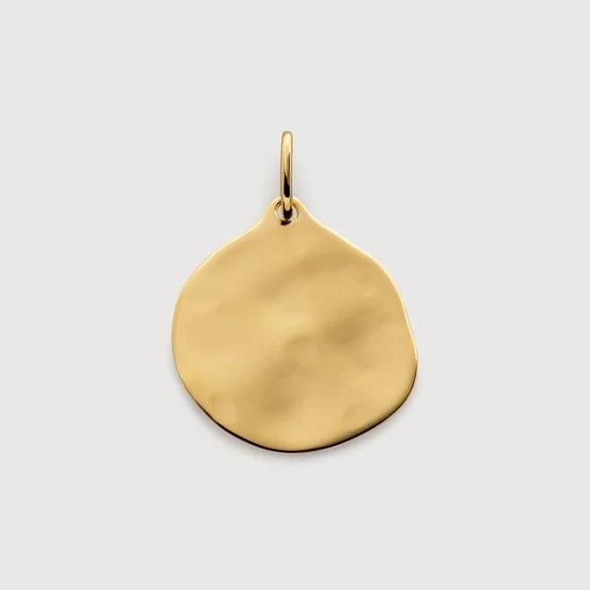 Monica Vinader Women's 18kt Gold Vermeil Hammered Disc Pendant