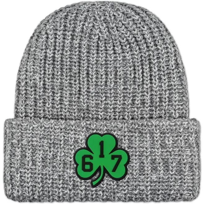 Shamrock PVC Patch Chunky Knit Hat