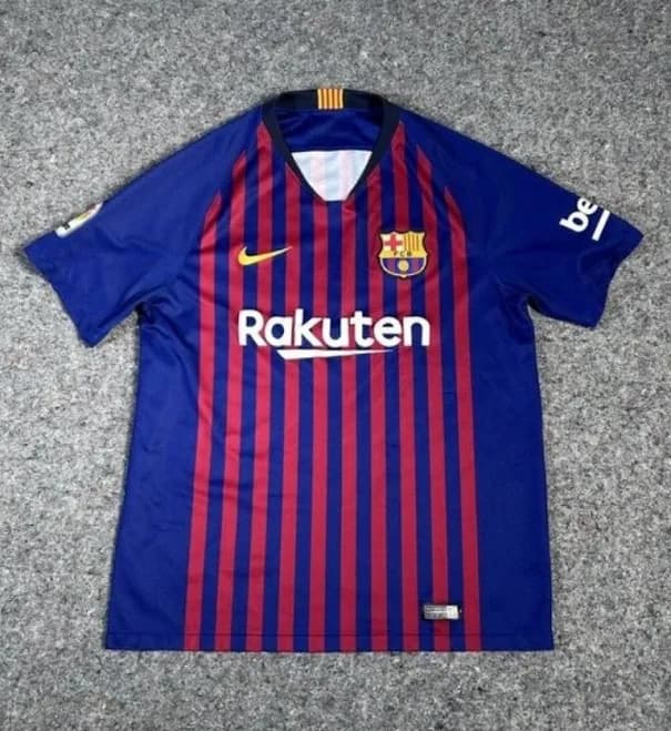 Nike Shirts | Nike Fc Barcelona Jersey Men's Large Blue Red Striped 2018 Home Kit La Liga | Color: Blue | Size: L | Fashionpack's Closet