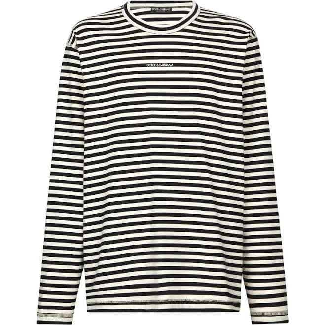 Dolce & Gabbana - striped cotton T-shirt - men - Cotton - 50 - Black