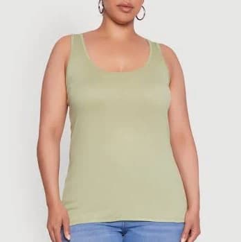 Plus Size Rib Knit Tank Top