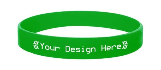 100 Pcs. Printed Custom Wristbands Green
