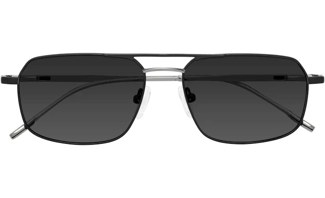 Taro Double Bridge Metal Rectangle Sunglasses