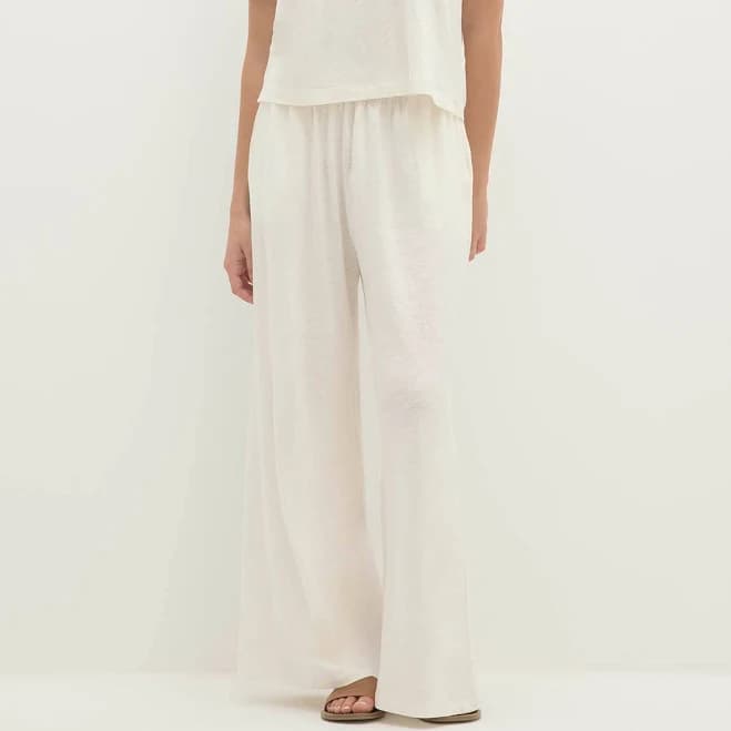 NakedCashmere Women's Devin Linen Wide-Leg Pants