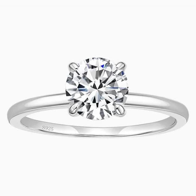 2CT Classic Round Cubic Zirconia Engagement Ring