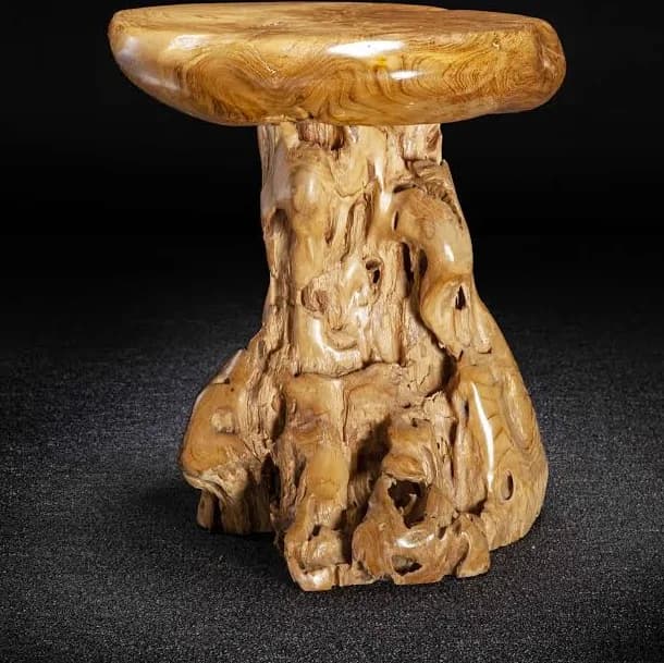 18" Hand Carved Teak Root Stool/Side Table