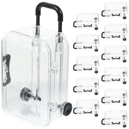 12 Pcs Mini Suitcase Tiny Trolley Wedding Candies Box Jewelry Travel