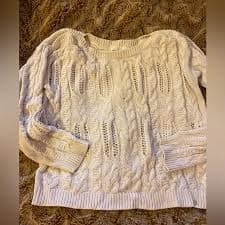 H&M | Sweaters | Hm Oversized Cream Long Sleeve Chunky Cable Knit Sweater | Poshmark