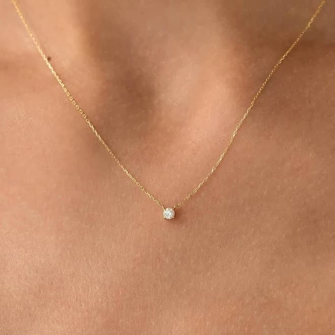 Linjer 14K Gold Diamond Pendant Necklace