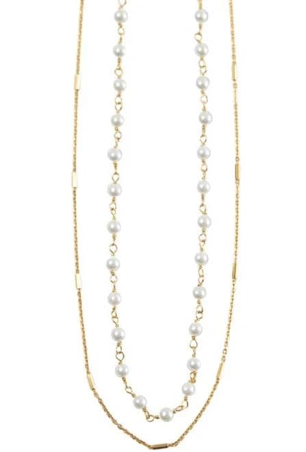 Argento Vivo Women's Sterling Silver Layered Freshwater Pearl Station Necklace