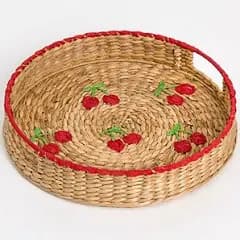 Kirkland's Home Woven Hyacinth Cherry Decorative Tray
