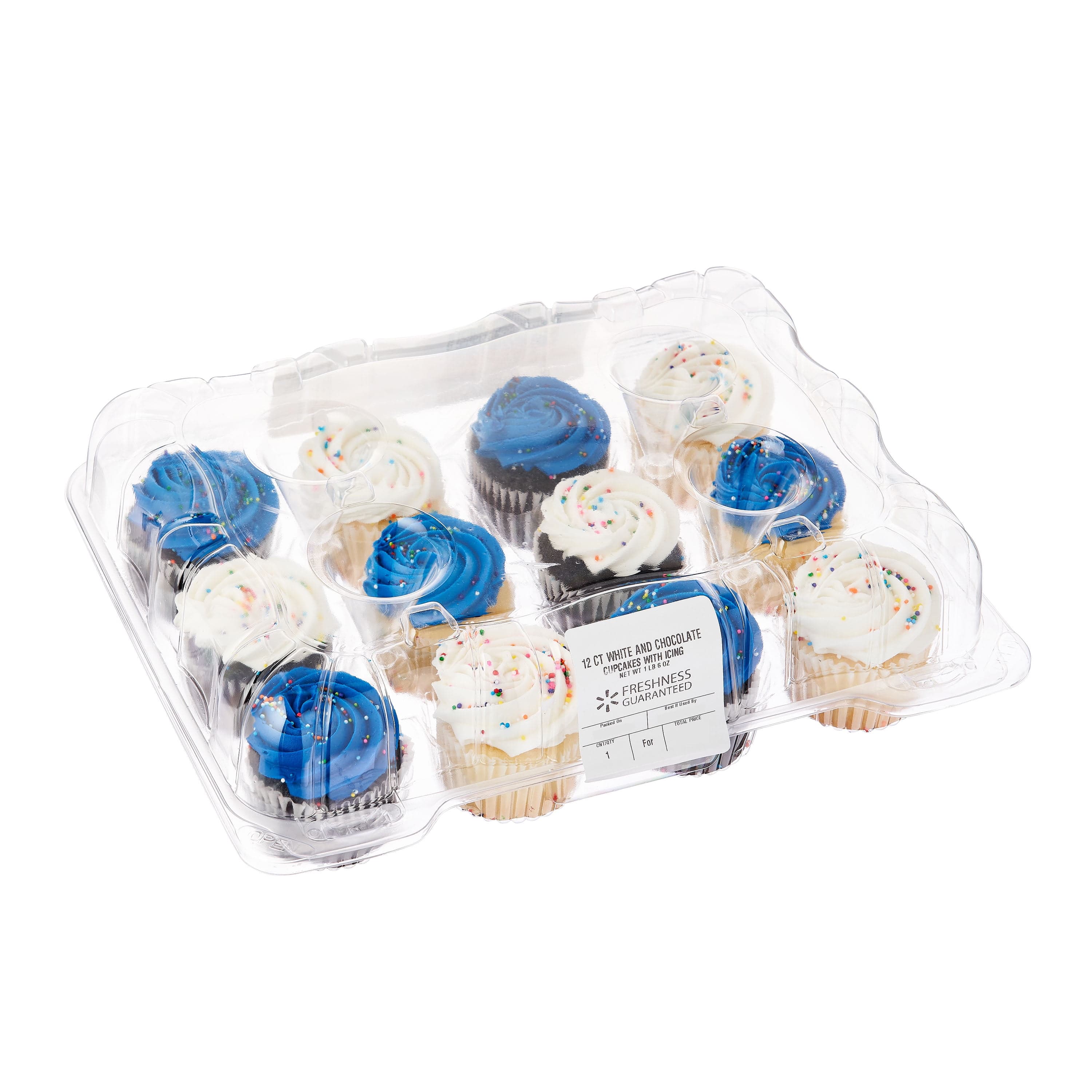 Freshness Guaranteed White and Chocolate Cupcakes