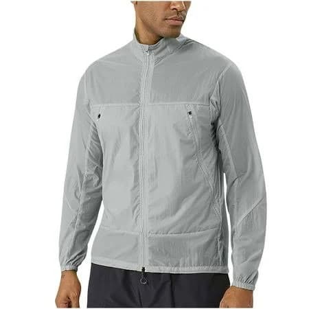 Fengqque Men's Lightweight Full-Zip Track Jacket with Pockets