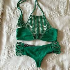 Green Acacia Bikini Set Size XS