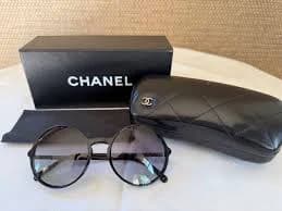 CHANEL Black Frame Sunglasses Round Type 5279-A c.946/S6