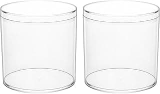 Round Acrylic Container, 2 Pack Clear Round Acrylic Box Organizer with Lid Circle Box with Lid, 3.15x3.15” Storage Boxes for Candy,Pill, Nails, Beads and Tiny Jewelry