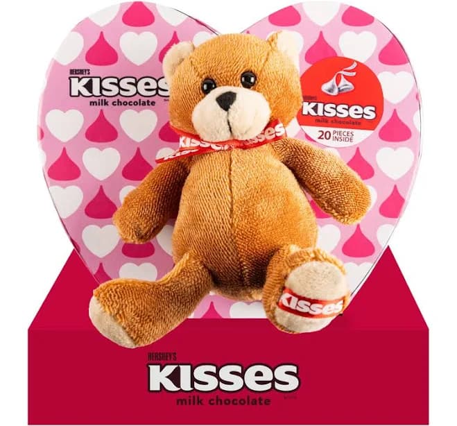 Hershey Kisses Heart Chocolate Box with Plush