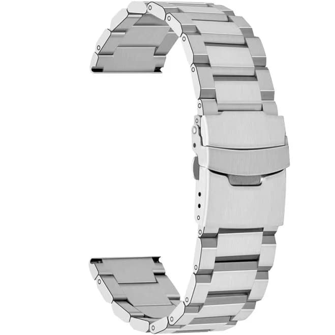 Juntan Stainless Steel 22mm Watch Band Solid Replacement Wristbands Metal Watch Strap Bracelet Classic Straight End with Double Clasp Push