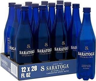 Sparkling Water Bottles, 12-Pack – Carbonated Spring Bottled Water – Recycled PET Plastic Bottles – 28 Fl Oz