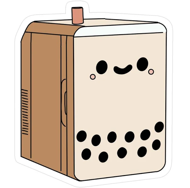 Boba Milktea Skincare Fridge Skincare Sticker