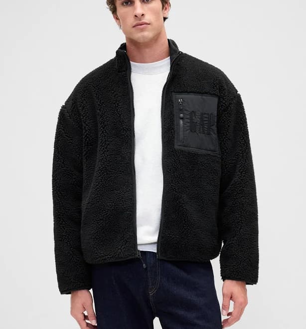Gap Men's Oversized Recycled Sherpa Zip Jacket