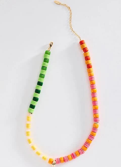 Anthropologie Colorblock Beaded Necklace