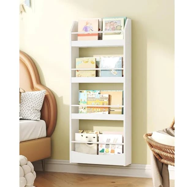 Ebern Designs 4-Tier Wall-Mount Kids Bookshelf