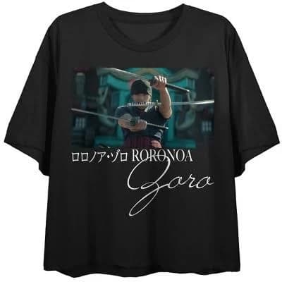 One Piece Live Action Roronoa Zoro Kanji Cropped Tee