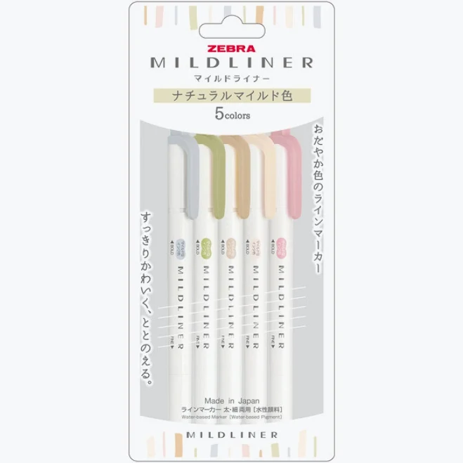 Zebra Mildliner Gentle Double-Ended Highlighters