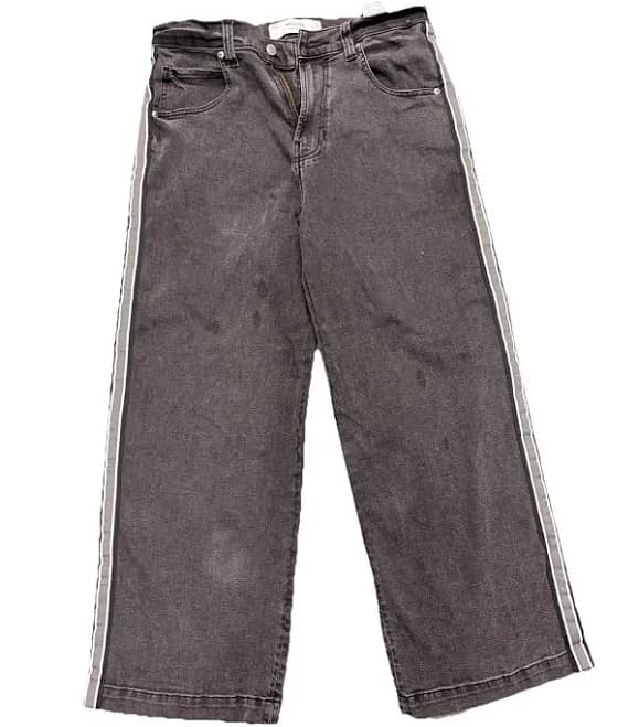 Hollister Super Baggy Wide-leg Black Denim Jeans Side Stripe Men's