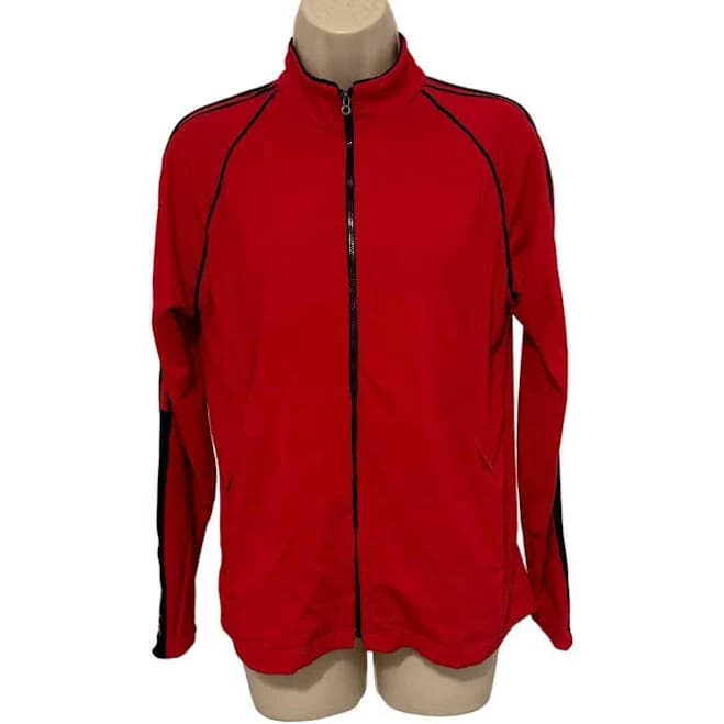 Tail Red Lined Full Zip Athletic Jacket Black Piping Medium Pre-owned